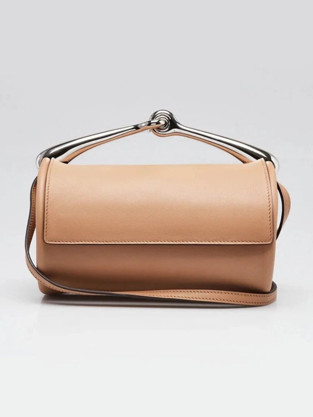Hermes Chai Veau Volupto Leather Palladium Plated Maximors Bag